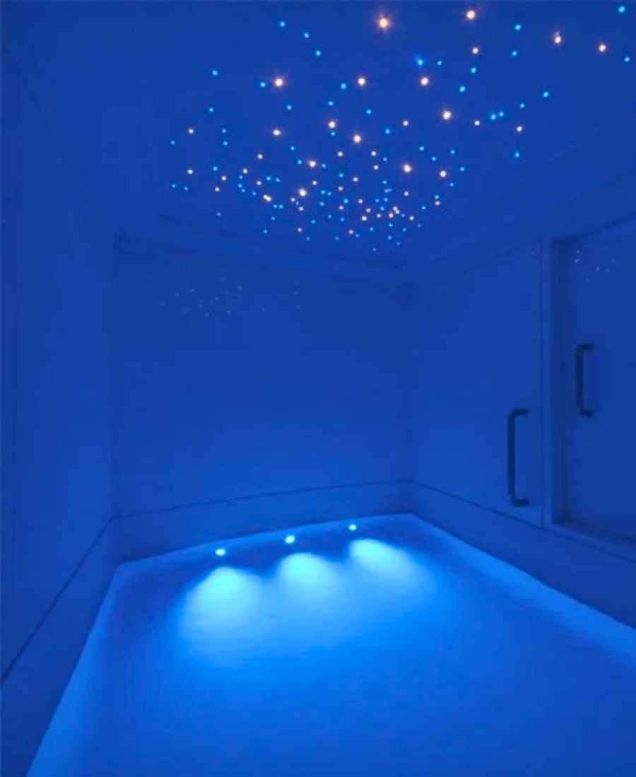 Float therapy room with calming mineral-rich water at Salinity Salt & Float Spa